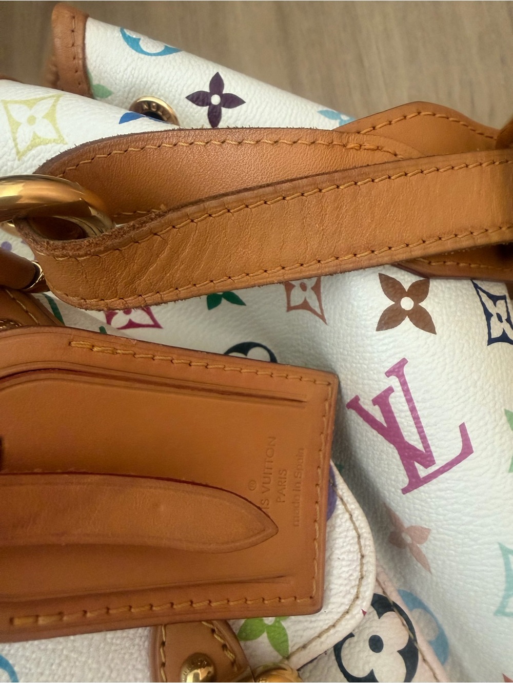 Louis Vuitton x Murakami Vintage White Multicolor Monogram LV Noe Bucket Bag - Picture 8 of 16